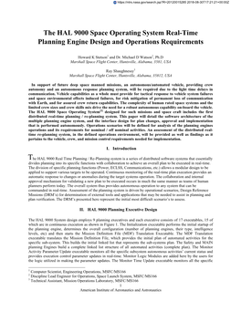 The HAL 9000 Space Operating System Real-Time Planning Engine Design and Operations Requirements
