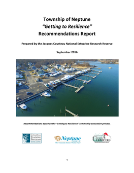 Township of Neptune “Getting to Resilience” Recommendations