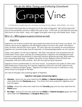Vin De Vin Wine Tasting and Collecting Consultants Grape Vine