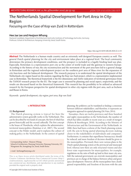 The Netherlands Spatial Development for Port Area in City- Region Focusing on the Case of Kop Van Zuid in Rotterdam