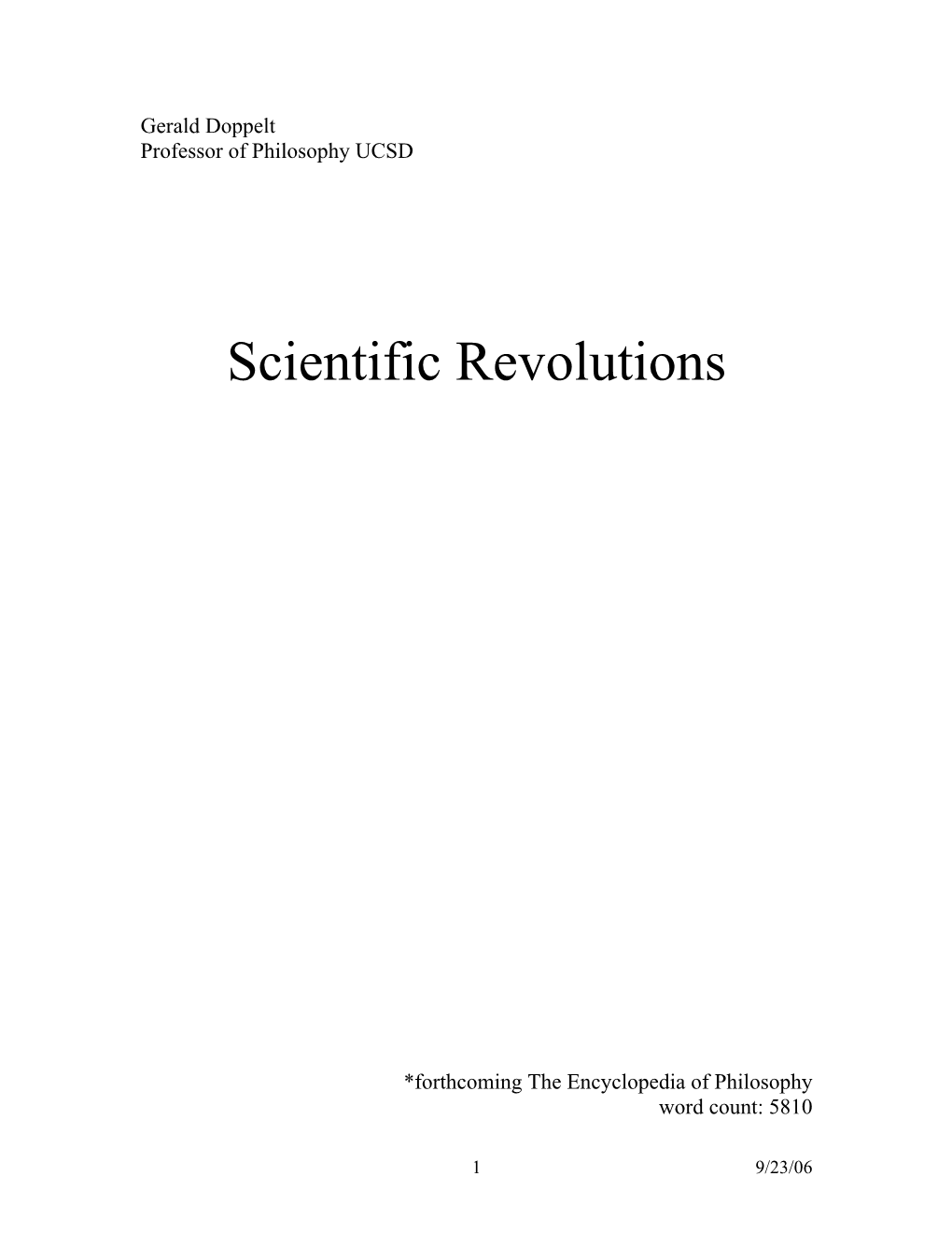 Scientific Revolutions