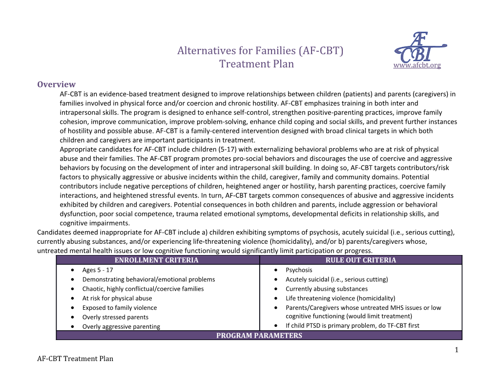 AF-CBT Is an Evidence-Based Treatment Designed to Improve Relationships Between Children