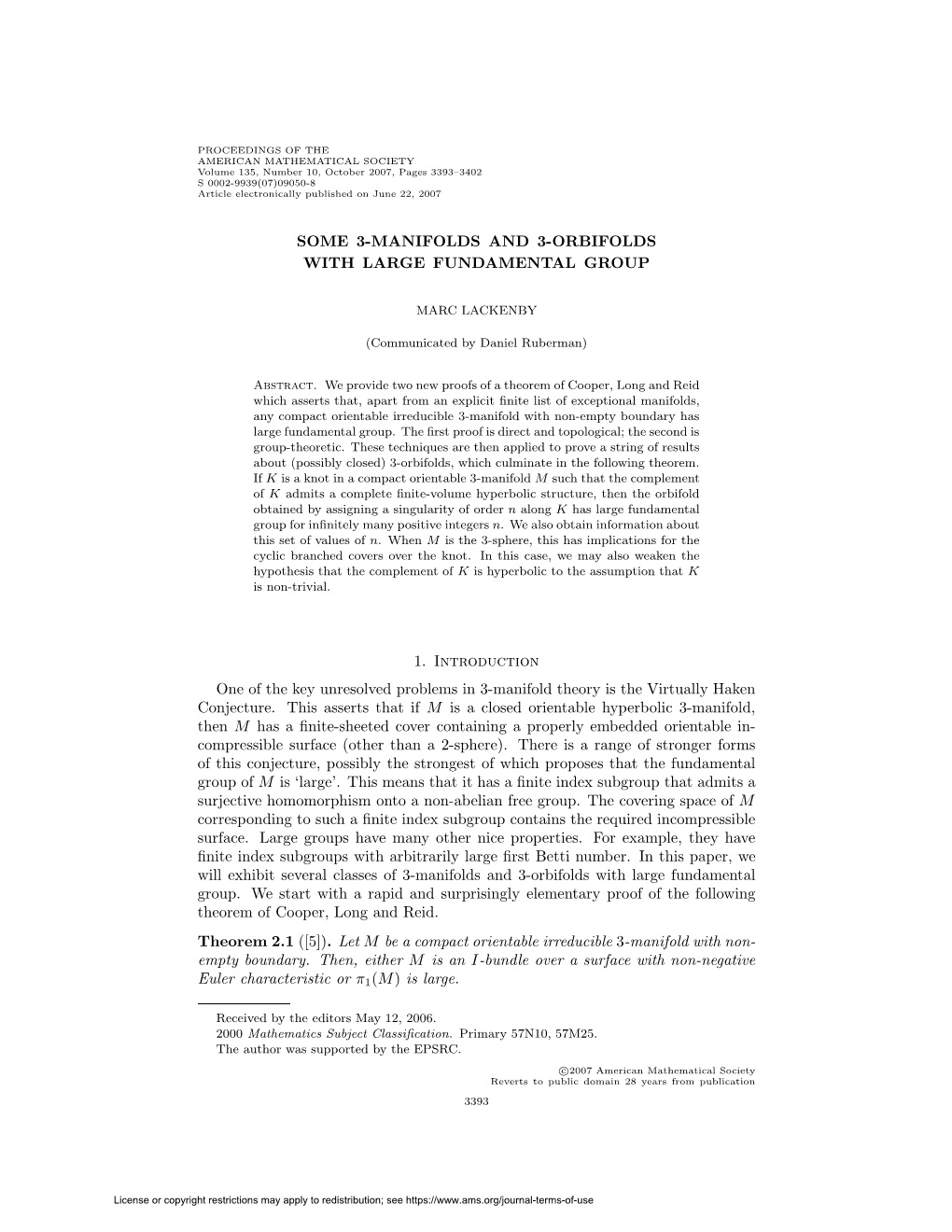 Some 3-Manifolds and 3-Orbifolds with Large Fundamental Group