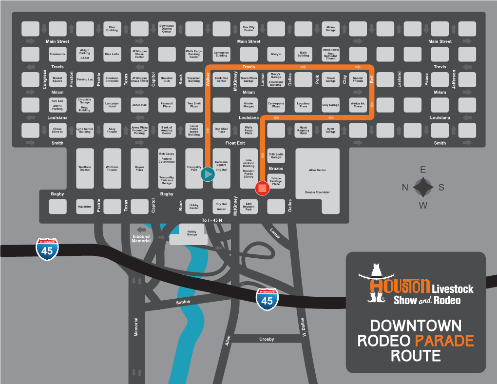 Downtown Rodeo Parade Route