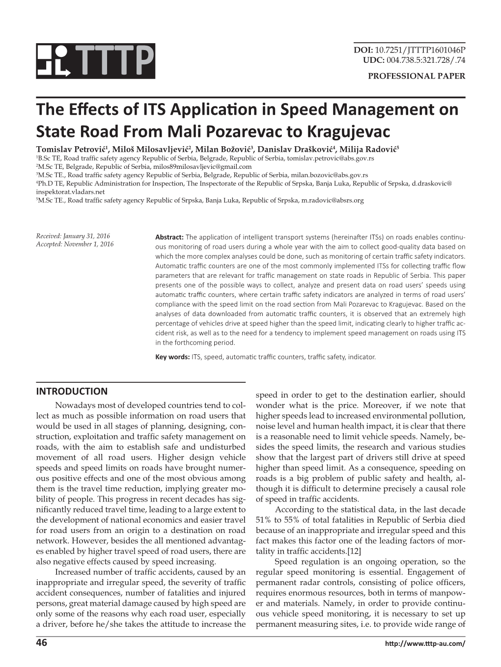 Tttp1601046p Udc: 004.738.5:321.728/.74 Professional Paper