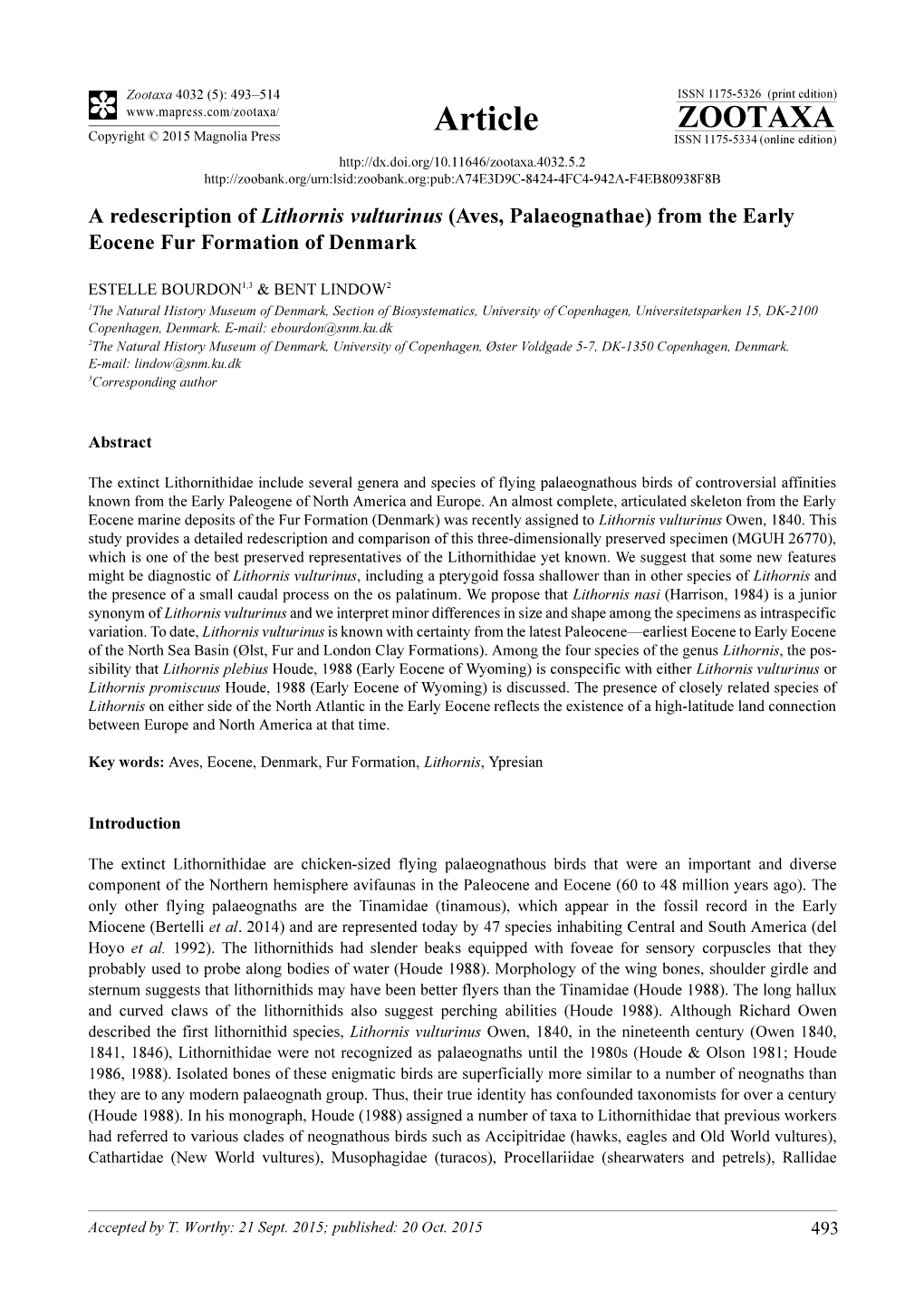 (Aves, Palaeognathae) from the Early Eocene Fur Formation of Denmark