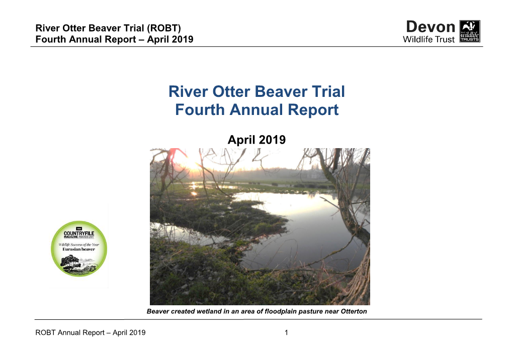 River Otter Beaver Trial Fourth Annual Report (2019)