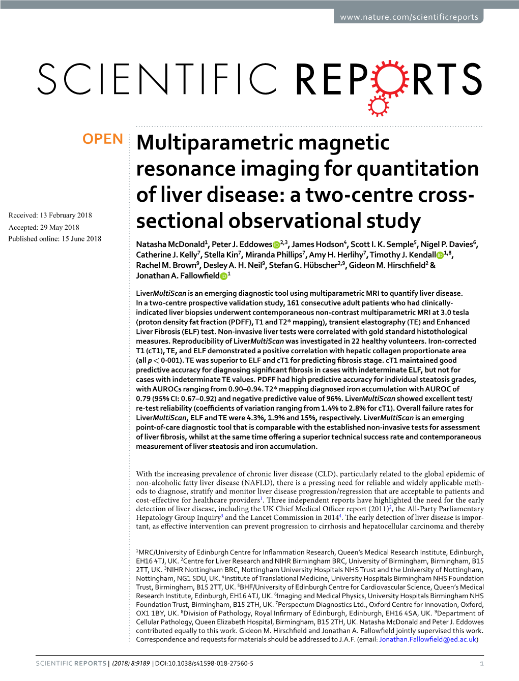 Multiparametric Magnetic Resonance Imaging for Quantitation Of