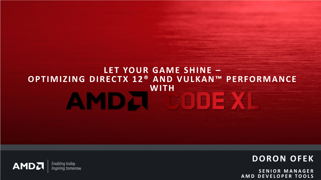 Optimizing Directx 12 and Vulkan Performance with AMD Codexl