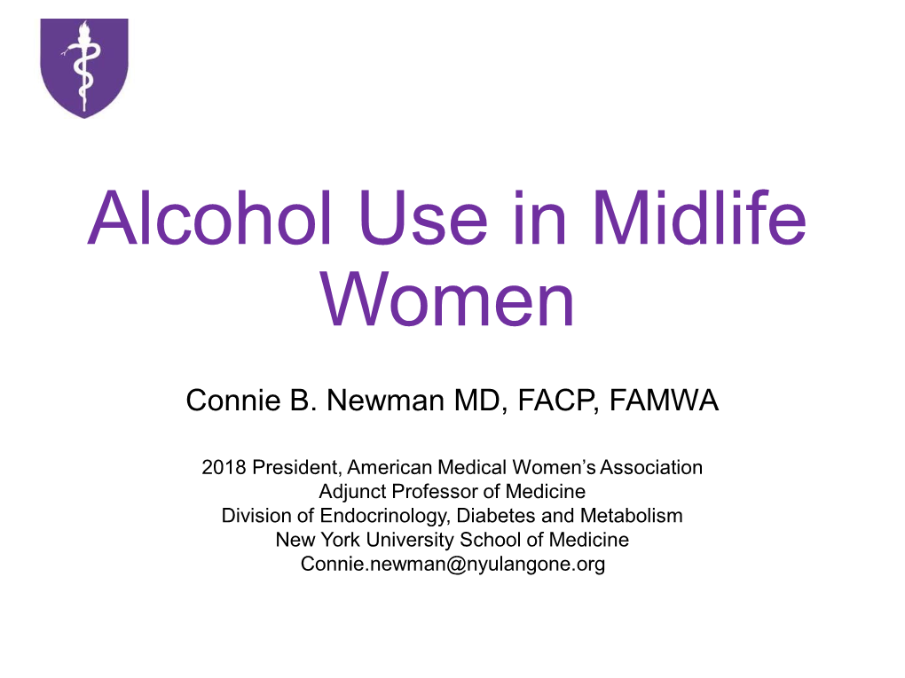 Alcohol Use in Midlife Women