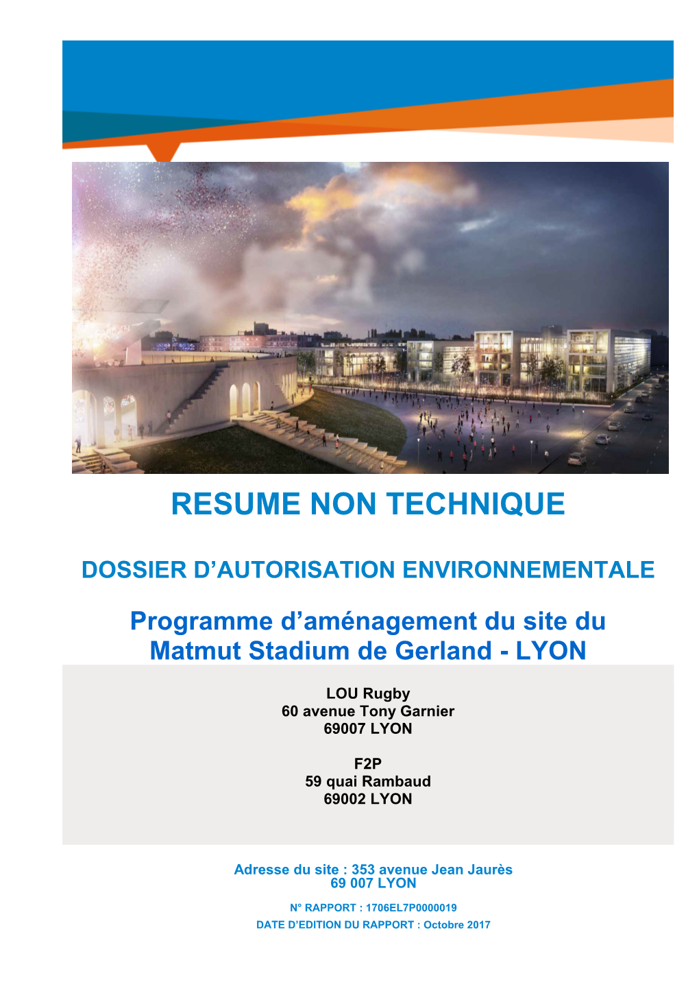 Programme D'aménagement Du Site Du Matmut Stadium De Gerland