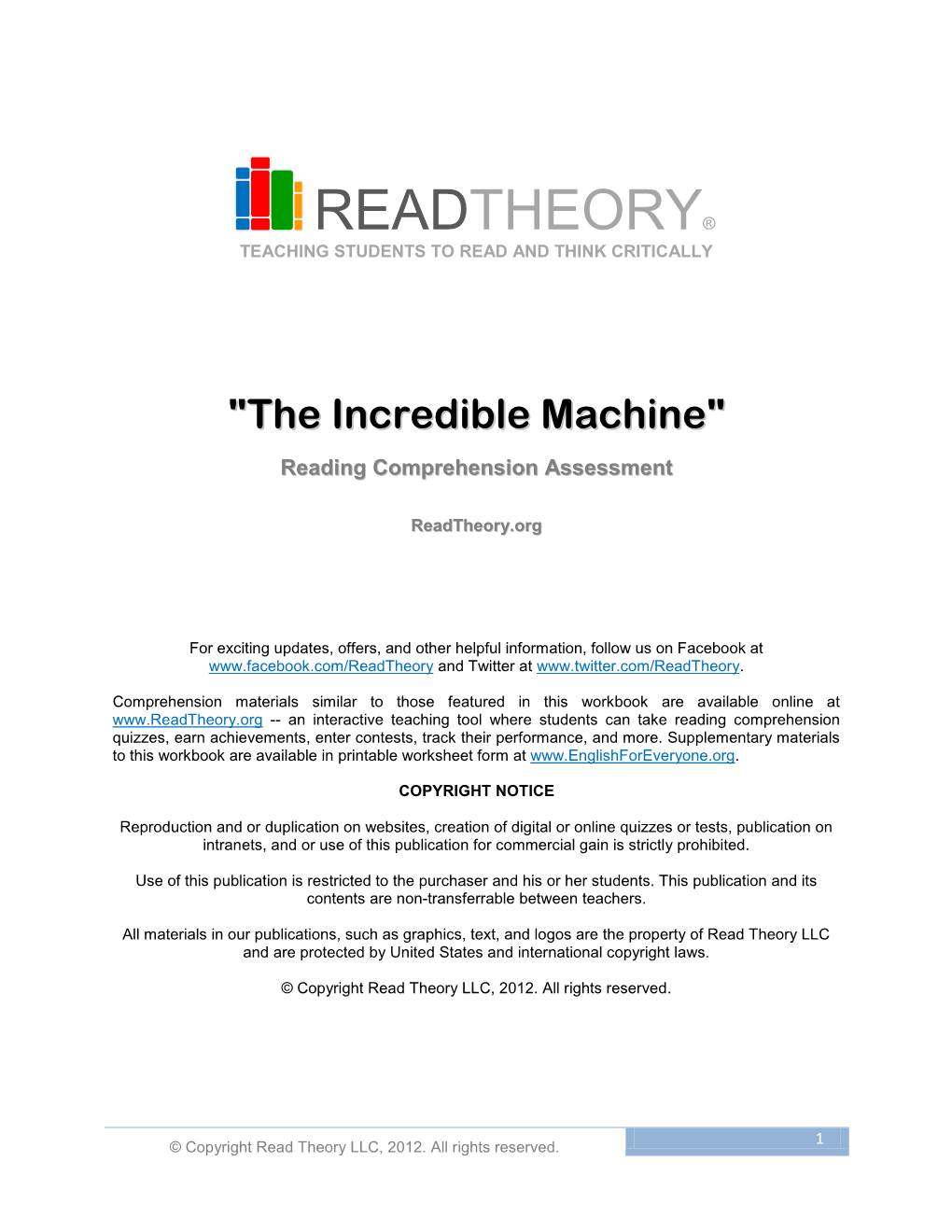 Readtheory® Teaching Students to Read and Think Critically
