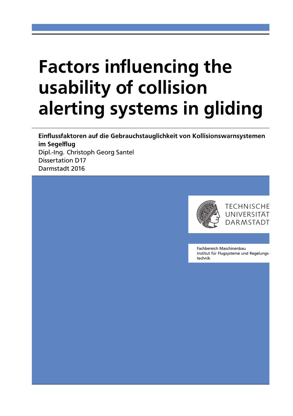 Factors Influencing the Usability of Collision Alerting Systems in Gliding