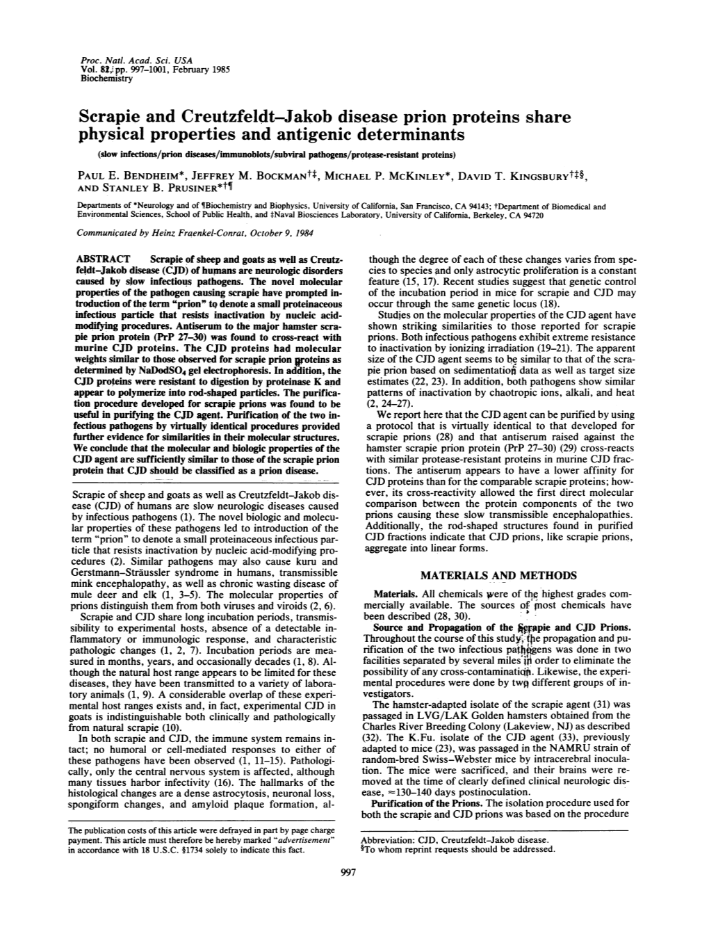 Scrapie and Creutzfeldt-Jakob Disease Prion Proteins Share