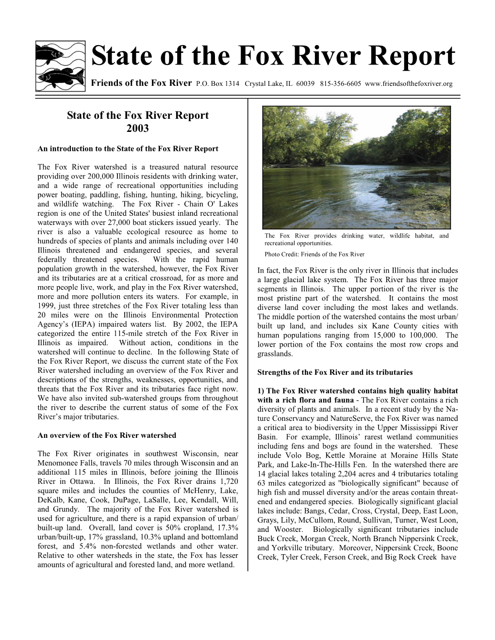 State of the Fox River Report