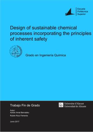 Design of Sustainable Chemical Processes Incorporating the Principles