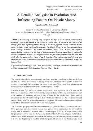 A Detailed Analysis on Evolution and Influencing Factors on Plastic Money