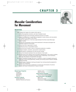 Muscular Considerations for Movement