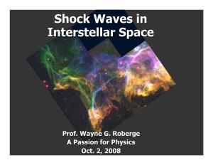 Shock Waves in Interstellar Space