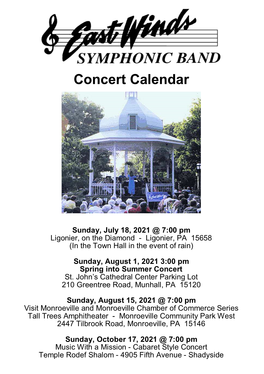 EWSB Summer 2021 Concert Program