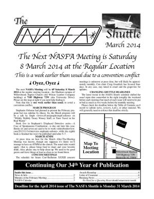 March 2014 NASVA Shuttle
