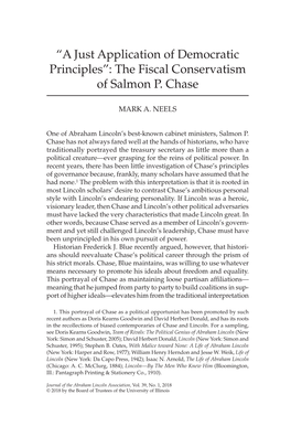 The Fiscal Conservatism of Salmon P. Chase