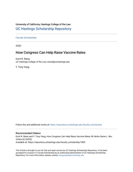 How Congress Can Help Raise Vaccine Rates