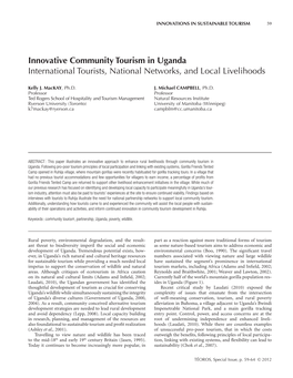 Innovative Community Tourism in Uganda International Tourists, National Networks, and Local Livelihoods