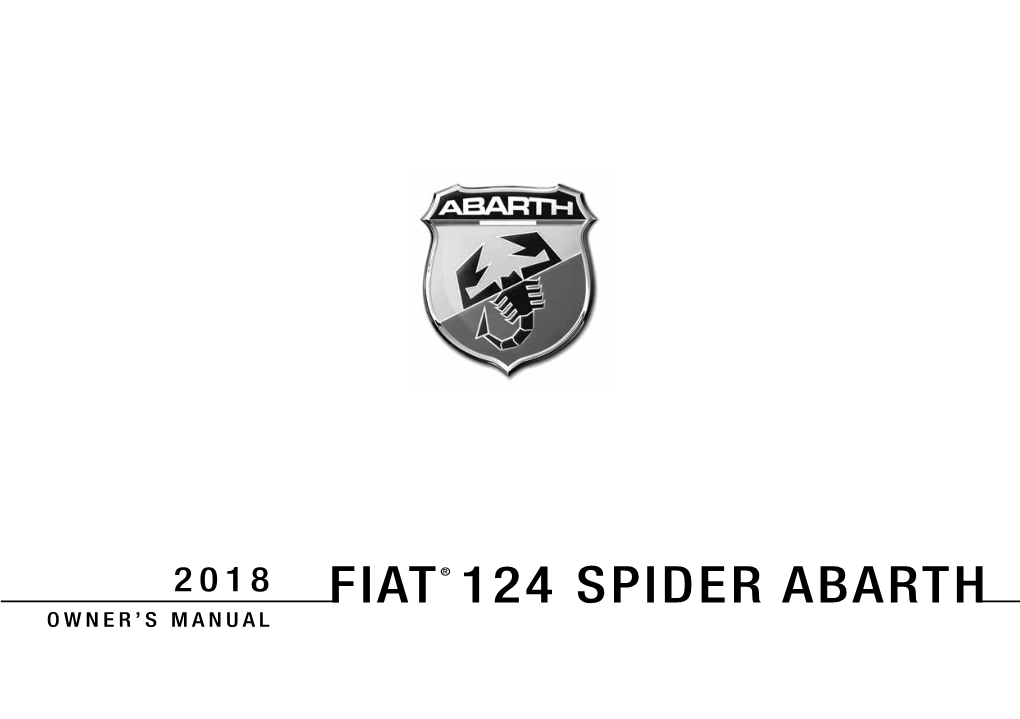 2018 FIAT 124 Spider Abarth Owner's Manual