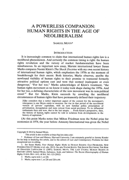 Human Rights in the Age of Neoliberalism