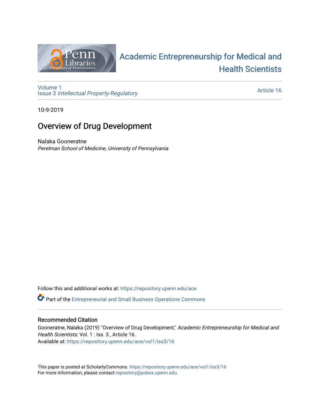 Overview of Drug Development