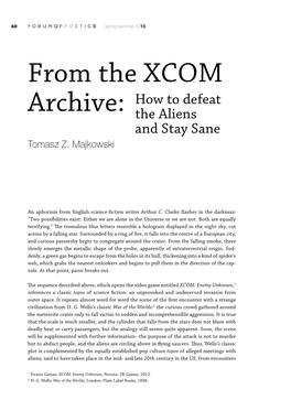 From the XCOM Archive
