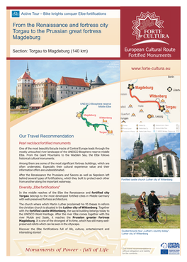 From the Renaissance and Fortress City Torgau to the Prussian Great Fortress Magdeburg