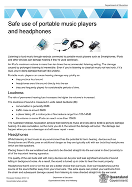 Safe Use of Portable Music Players and Headphones