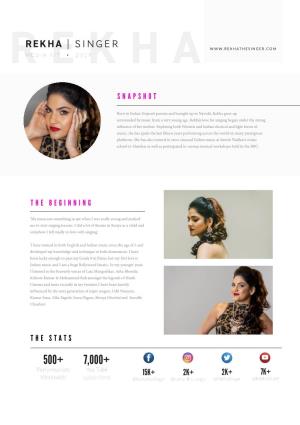 Rekha | Singer Rekhamedia Kit • 2019