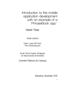 Master Thesis