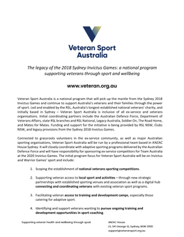 Information on Veterans Sports Australia