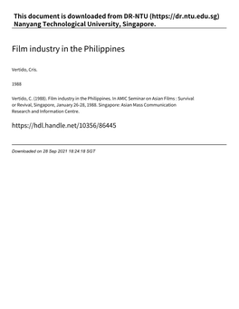 Film Industry in the Philippines