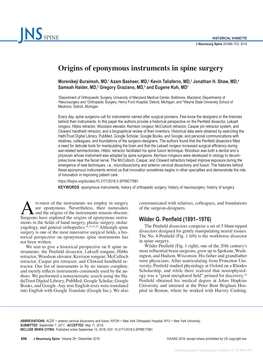 Origins of Eponymous Instruments in Spine Surgery