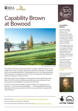 Capability Brown at Bowood Leaflet