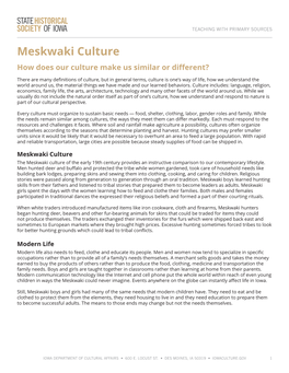 Meskwaki Culture Teaching Guide