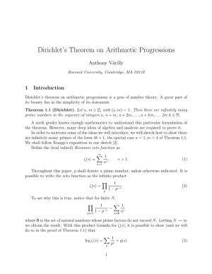Dirichlet's Theorem on Arithmetic Progressions