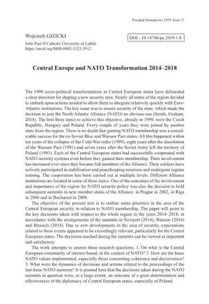 Central Europe and NATO Transformation 2014–2018