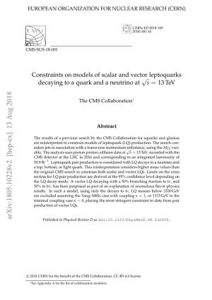 Constraints on Models of Scalar and Vector Leptoquarks Decaying