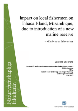 Impact on Local Fishermen on Inhaca Island, Mozambique, Due to Introduction of a New Marine Reserve
