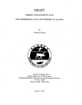 Draft Fishery Management Plan for Commercial Scallop Fisheries In