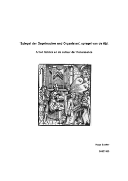 'Spiegel Der Orgelmacher Und Organisten', Spiegel Van De Tijd