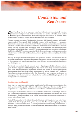 Conclusion and Key Issues