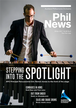 STEPPING INTO the SPOTLIGHT APO Principal Percussionist Eric Renick Moves to the Front of the Stage