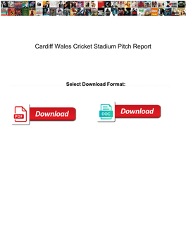 Cardiff Wales Cricket Stadium Pitch Report